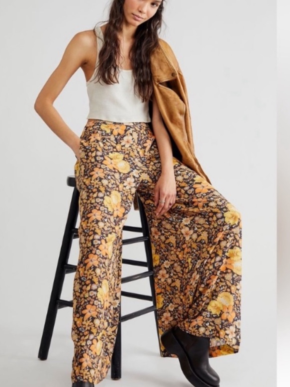 Spell Hibiscus Lane wide leg pants